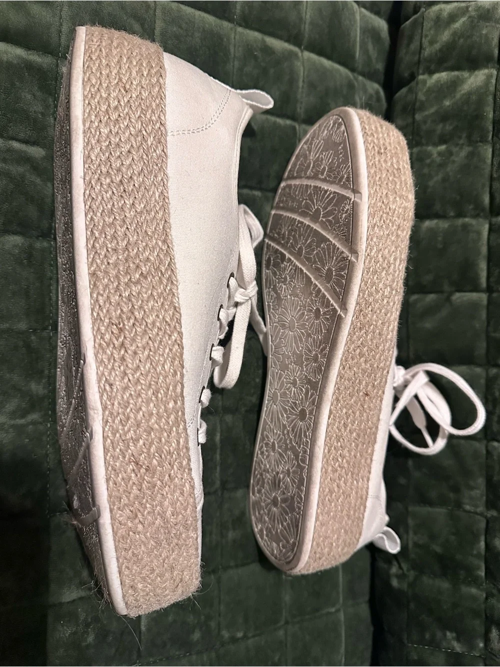BOBS from Skechers Cream Canvas Espadrille Lace-Up Sneakers